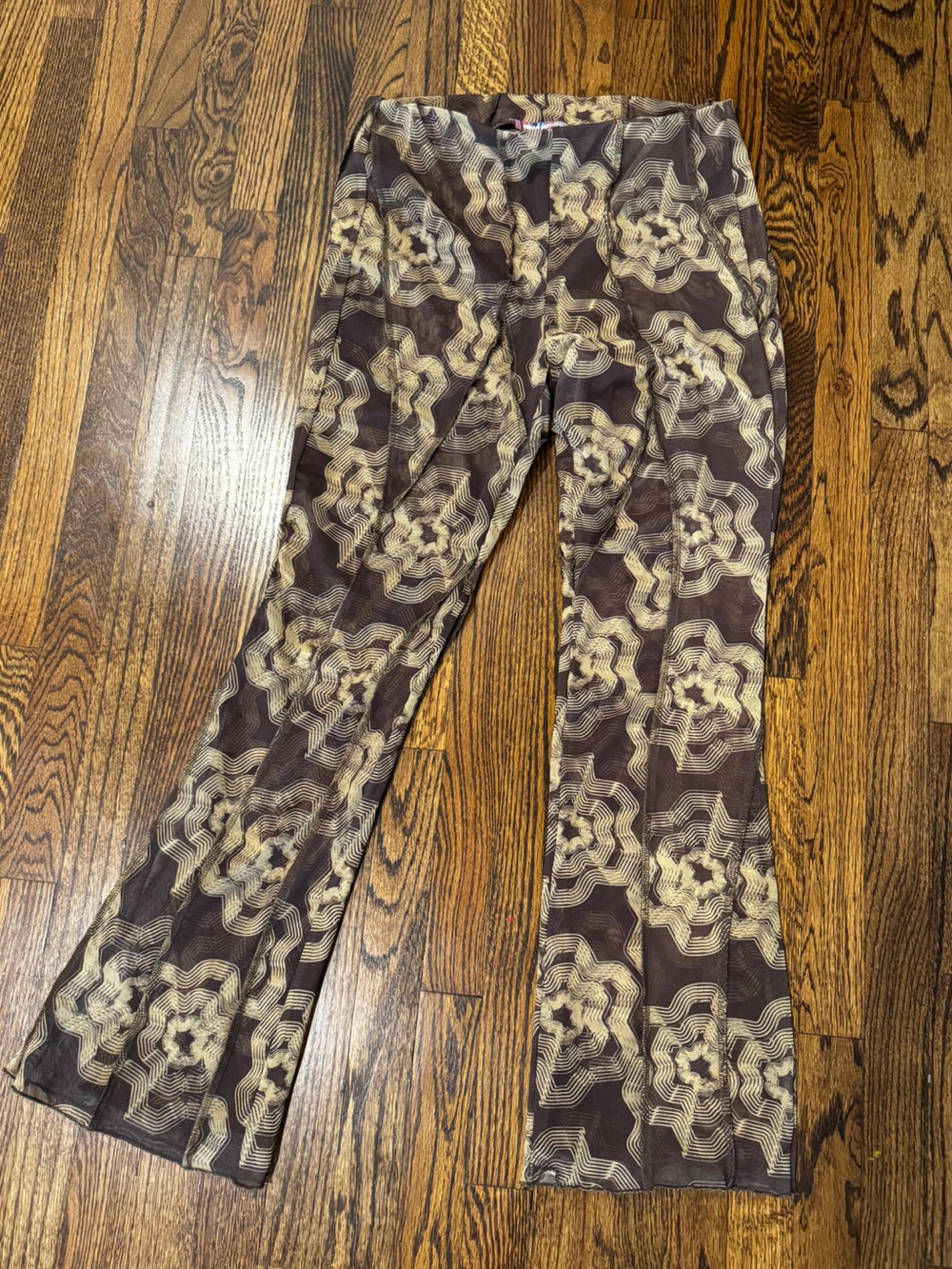 Urban Outfitters Patterned Sheer Flare Pants